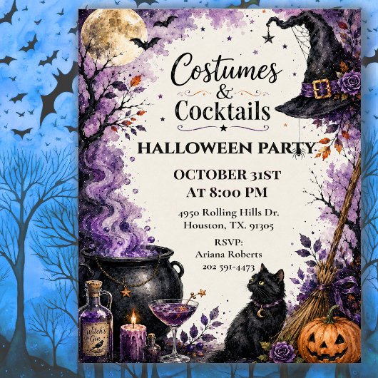 Kleding Cocktails Halloween Feest Viering Kaart