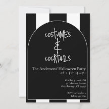 Kleding Cocktails Halloween Zwart Wit Streep