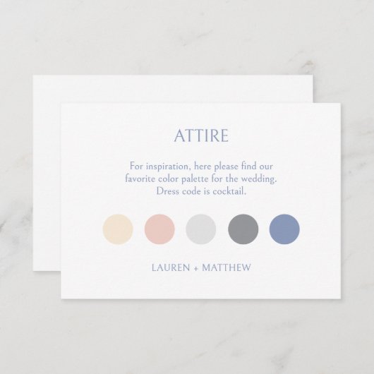 Kleding Dress Code Trouwen Informatiekaartje (Voorkant / Achterkant)