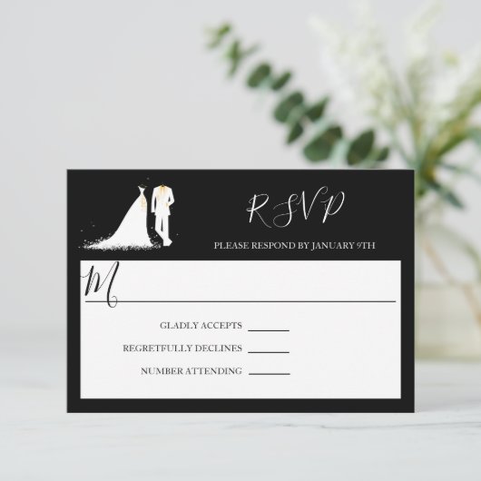 Kleding en smoking - RSVP Kaart (Staand voorkant)