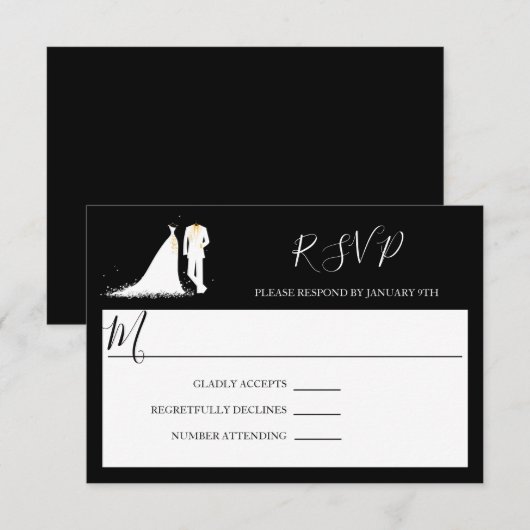 Kleding en smoking - RSVP Kaart (Voorkant / Achterkant)