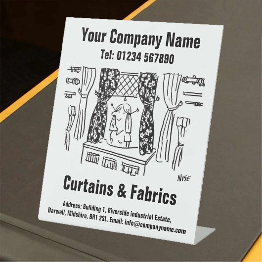 Kleding Gordijnen & Stoffen Reclamebord Met Voetstuk
