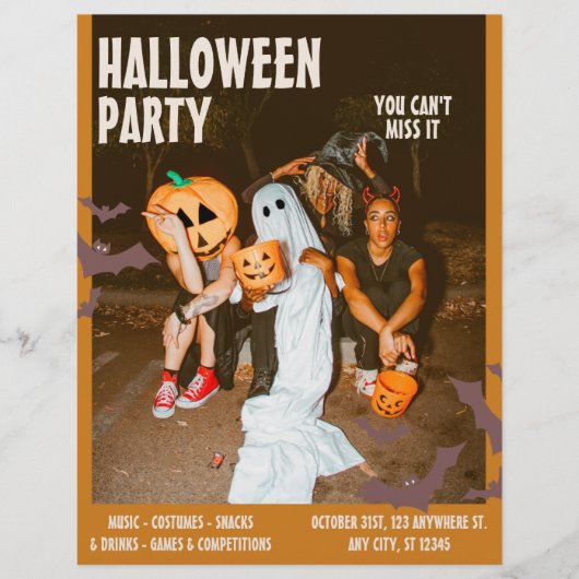 Kleding Halloween Feest, Antiek Bewerkbare Hallowe Flyer (Voorkant)