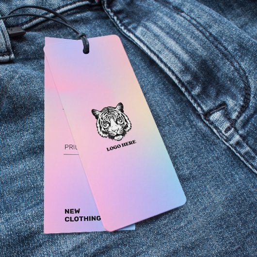 Kleding Hang Label Logo Holografische Gradiënt Pri Mini Visitekaartjes