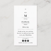 Kleding Hang Label met Prijs, Grootte, Stijl & Soc (Achterkant)