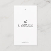 Kleding Hang Label met Prijs, Grootte, Stijl & Soc (Voorkant)