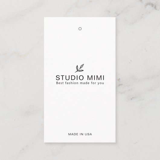 Kleding Hang Label met Prijs, Grootte, Stijl & Soc (Voorkant)