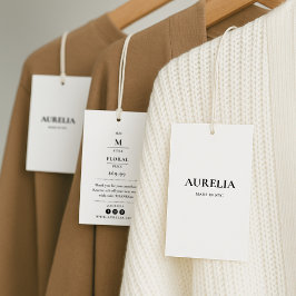 Kleding Hang Label met Prijs, Grootte, Stijl & Soc