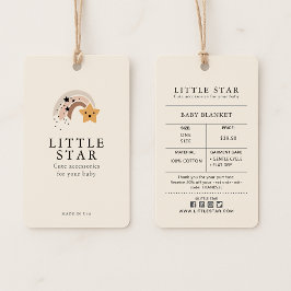 Kleding Hang Label met Prijs, Grootte, Stijl & Soc