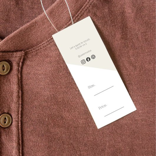 Kleding Hang Label Modern Trendy Minimalist Mini Visitekaartjes