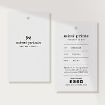 Kleding Hanglabel met Prijs, Maat, Stijl & Social 