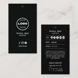 Kleding Hangtag met Prijs & Logo | Dubbelzijdig Visitekaartje