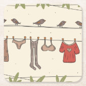 Kleding in de tuin kartonnen onderzetters (Voorkant)