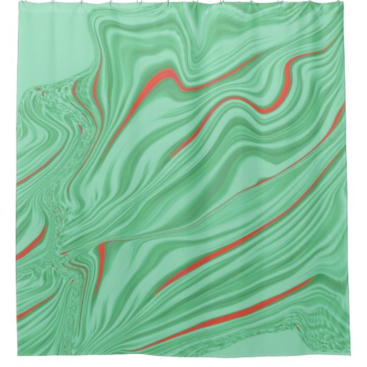 Kleding in krommen met lichtmuntgroene tinten douchegordijn (Voorkant)