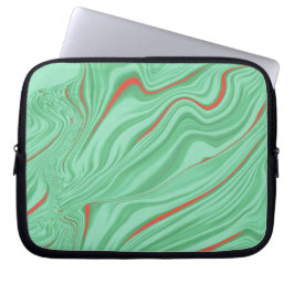 Kleding in krommen met lichtmuntgroene tinten laptop sleeve