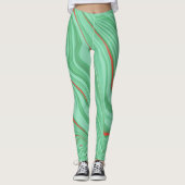 Kleding in krommen met lichtmuntgroene tinten leggings (Voorkant)