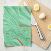 Kleding in krommen met lichtmuntgroene tinten theedoek (Quarter Fold)