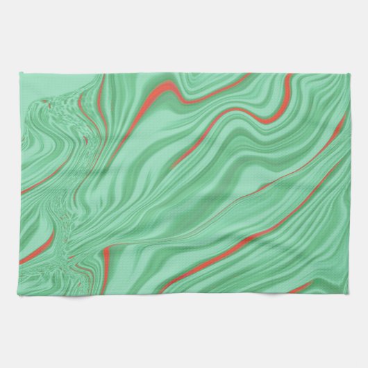 Kleding in krommen met lichtmuntgroene tinten theedoek (Horizontaal)