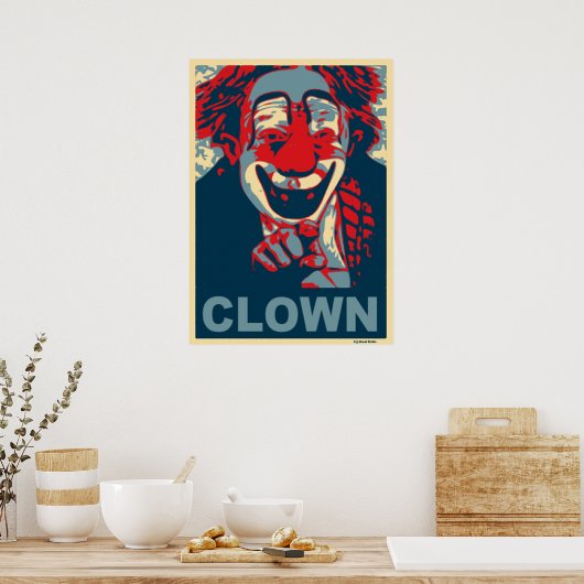 Kleding in rood en blauw poster (Keuken)