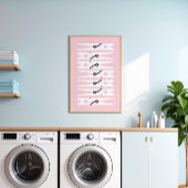 Kleding in zwart-wit en roze waskamer poster