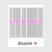 Kleding is geslachtloos sticker (Vel)