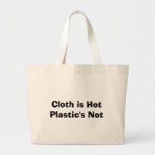 Kleding is niet heet plastic grote tote bag (Voorkant)