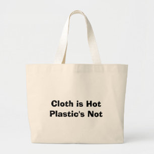 Kleding is niet heet plastic grote tote bag