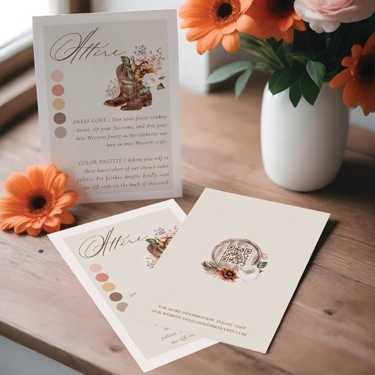 Kleding Jurk Code Bloemen Western Laarzen Bruiloft Informatiekaartje