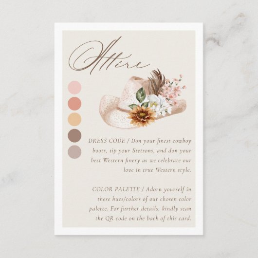 Kleding Jurk Code Floral Boho Western Pet Bruiloft Informatiekaartje (Voorkant)