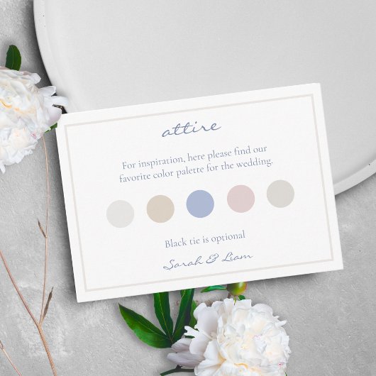 Kleding Jurk Code Pastels Bruiloft RSVP Informatiekaartje