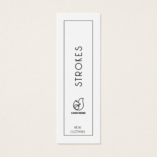 Kleding Label Dank u Hang Label Wit Mini Visitekaartjes (Voorkant)