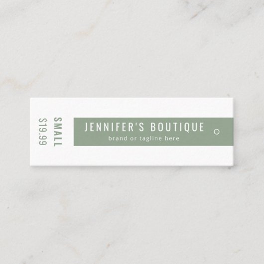 Kleding Labels Groen Label met groene prijs voor k (Voorkant)