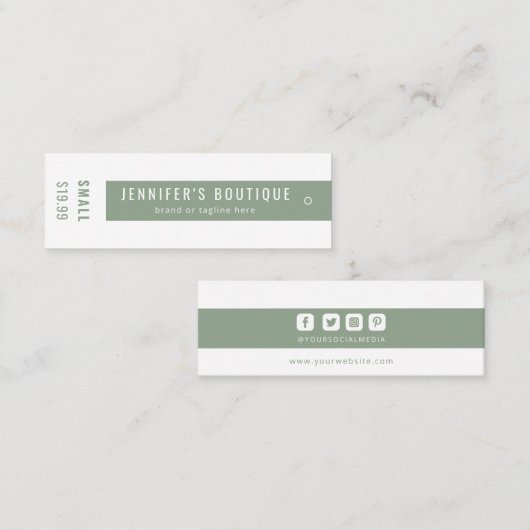 Kleding Labels Groen Label met groene prijs voor k (Voorkant / Achterkant)