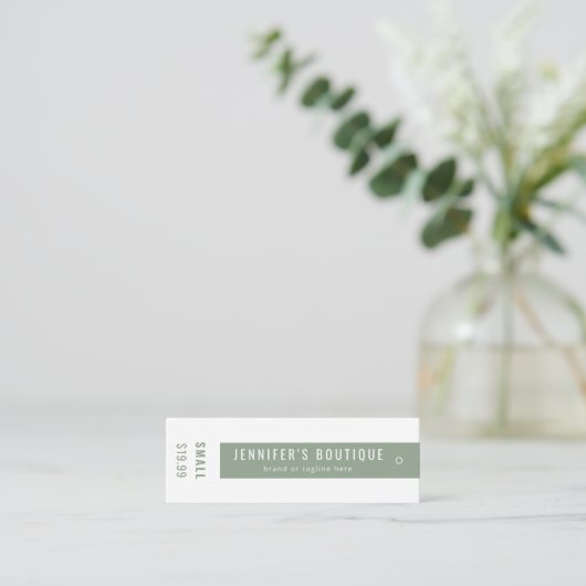 Kleding Labels Groen Label met groene prijs voor k (Staand voorkant)