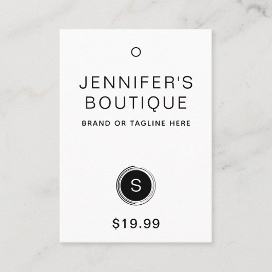 Kleding Labels Hang Labels Klein-zwart-wit (Voorkant)