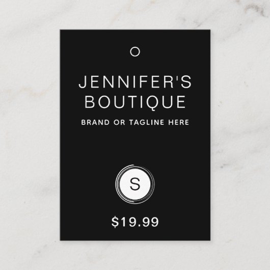 Kleding Labels Hang Labels Klein-zwart-wit (Voorkant)