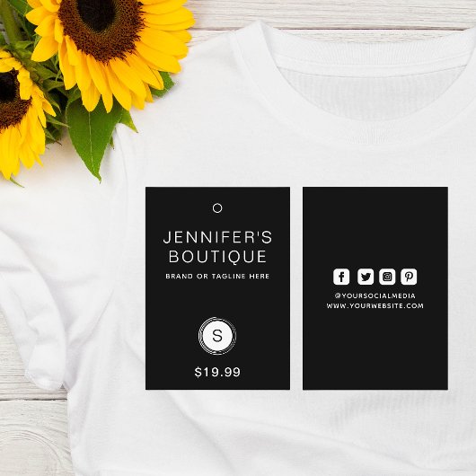 Kleding Labels Hang Labels Klein-zwart-wit