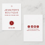 Kleding Labels Hang Labels Kleine Onderneming Bour (Voorkant / Achterkant)