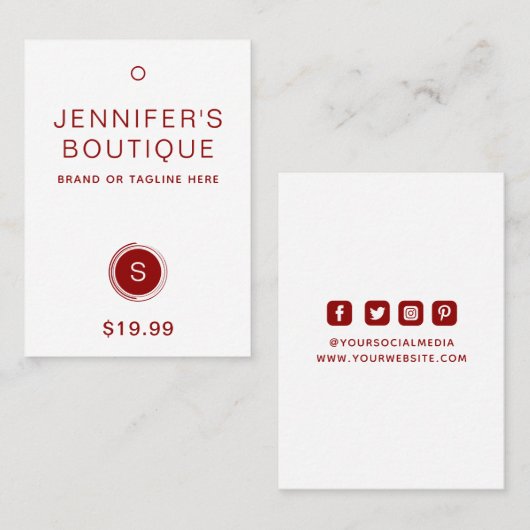 Kleding Labels Hang Labels Kleine Onderneming Bour (Voorkant / Achterkant)