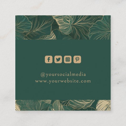 Kleding Labels Klein bedrijf Groen Goud Bloemen (Achterkant)