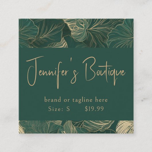 Kleding Labels Klein bedrijf Groen Goud Bloemen (Voorkant)