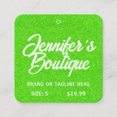 Kleding Labels Klein bedrijf Groen Wit glitter (Voorkant)