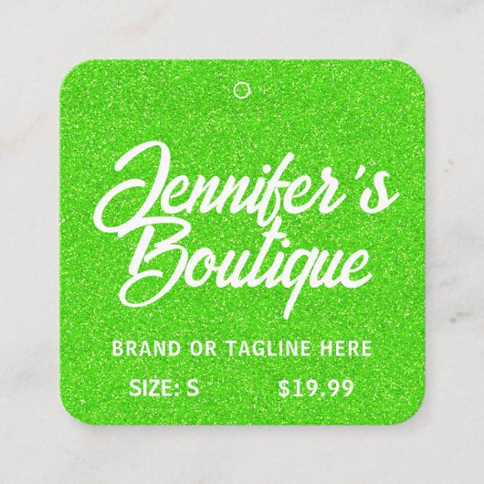 Kleding Labels Klein bedrijf Groen Wit glitter (Voorkant)