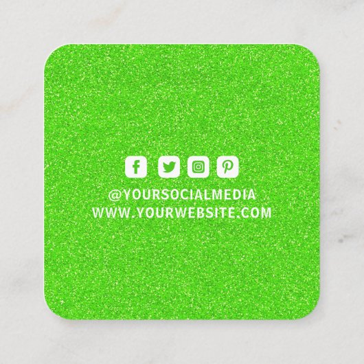 Kleding Labels Klein bedrijf Groen Wit glitter (Achterkant)