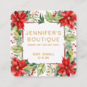 Kleding Labels Klein Bedrijf Kerstmis Bloemen (Voorkant)