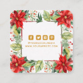 Kleding Labels Klein Bedrijf Kerstmis Bloemen (Achterkant)