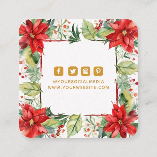 Kleding Labels Klein Bedrijf Kerstmis Bloemen (Achterkant)