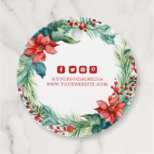 Kleding Labels Klein Bedrijf Kerstmis Bloemen (Achterkant)