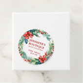 Kleding Labels Klein Bedrijf Kerstmis Bloemen (In situ)