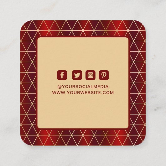 Kleding Labels Klein Bedrijf Luxe Rood Geometrisch (Achterkant)